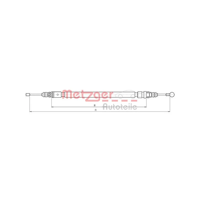 Tirette à câble, frein de stationnement METZGER 10.6235