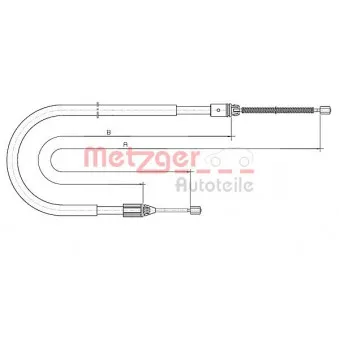 Tirette à câble, frein de stationnement METZGER 10.6691