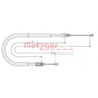 Tirette à câble, frein de stationnement METZGER 10.6696