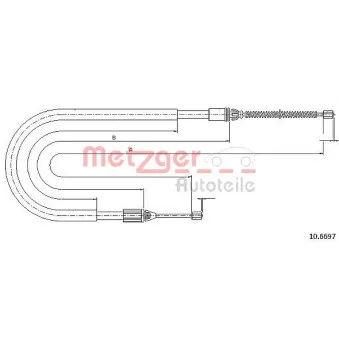 Tirette à câble, frein de stationnement METZGER