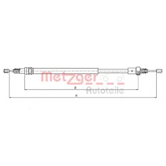 Tirette à câble, frein de stationnement METZGER 10.6776
