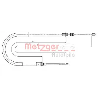 Tirette à câble, frein de stationnement METZGER 10.6791