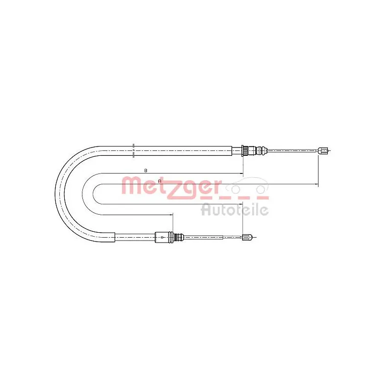 Tirette à câble, frein de stationnement METZGER 10.6791
