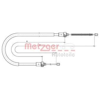 Tirette à câble, frein de stationnement METZGER 10.6890