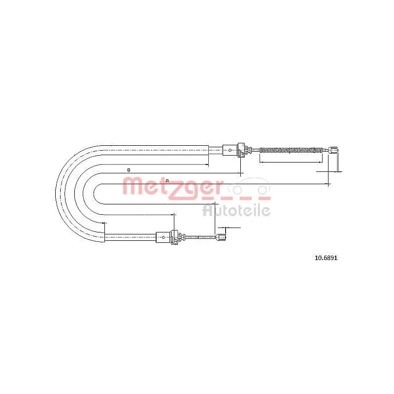 Tirette à câble, frein de stationnement METZGER 10.6891