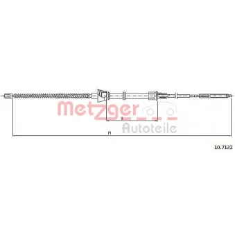 Tirette à câble, frein de stationnement METZGER 10.7132