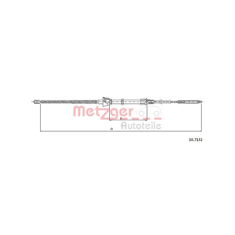 Tirette à câble, frein de stationnement METZGER 10.7132