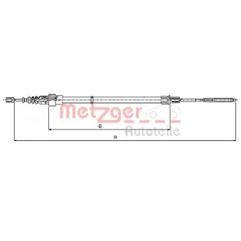 Tirette à câble, frein de stationnement METZGER 10.7135