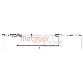 Tirette à câble, frein de stationnement METZGER 10.7137