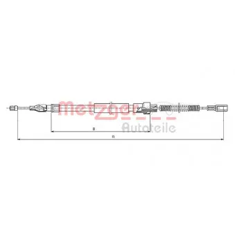 Tirette à câble, frein de stationnement METZGER 10.7381