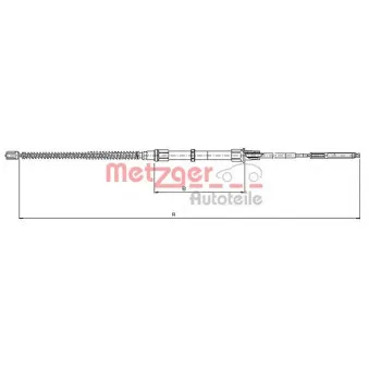 Tirette à câble, frein de stationnement METZGER 10.7405