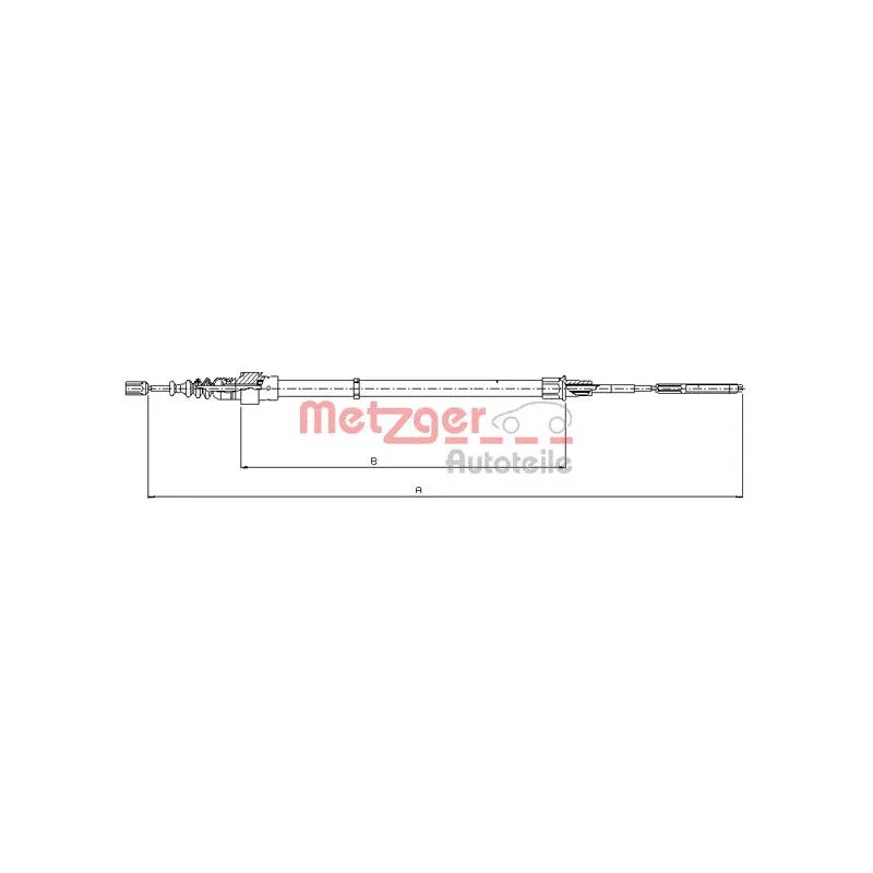 Tirette à câble, frein de stationnement METZGER 10.7406