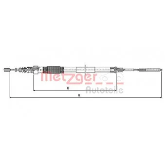 Tirette à câble, frein de stationnement METZGER 10.7408