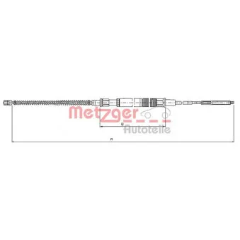 Tirette à câble, frein de stationnement METZGER 10.7409