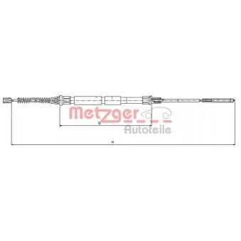 Tirette à câble, frein de stationnement METZGER 10.7431