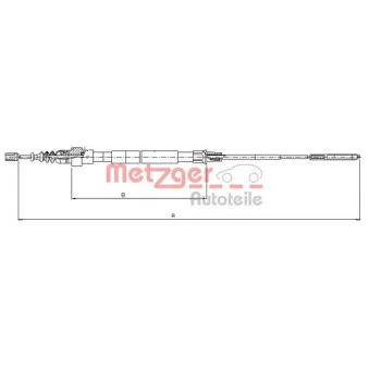 Tirette à câble, frein de stationnement METZGER 10.7492