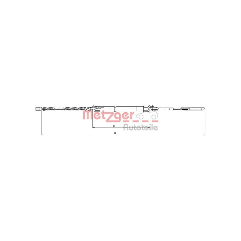 Tirette à câble, frein de stationnement METZGER 10.7493