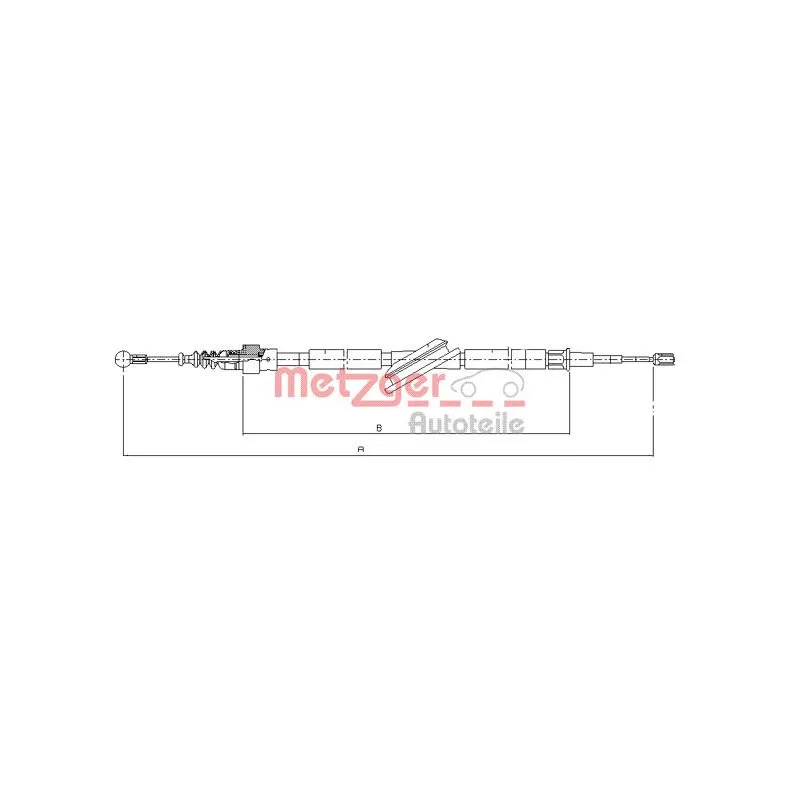 Tirette à câble, frein de stationnement METZGER 10.7506