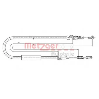 Tirette à câble, frein de stationnement METZGER