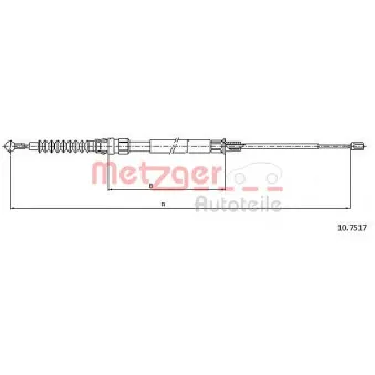 Tirette à câble, frein de stationnement METZGER 10.7517