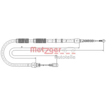 Tirette à câble, frein de stationnement METZGER 10.7535