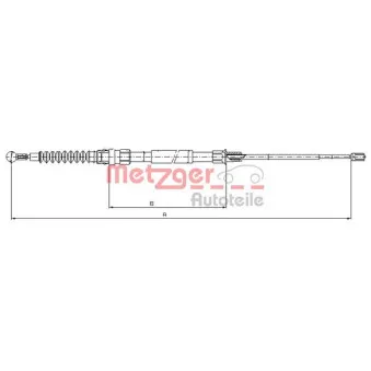 Tirette à câble, frein de stationnement METZGER 10.7626