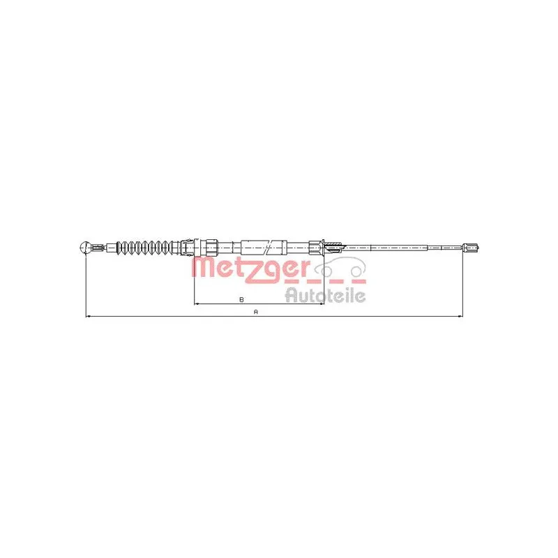 Tirette à câble, frein de stationnement METZGER 10.7626