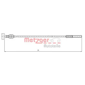 Tirette à câble, frein de stationnement METZGER 10.8226