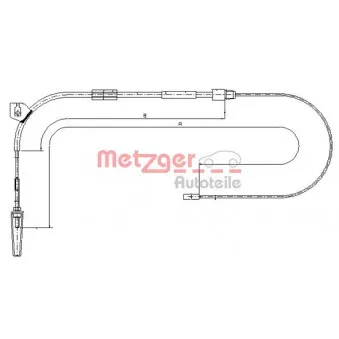 Tirette à câble, frein de stationnement METZGER 10.9330