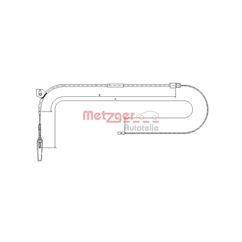 Tirette à câble, frein de stationnement METZGER 10.9331