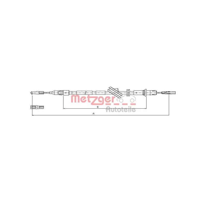 Tirette à câble, frein de stationnement METZGER 10.9444