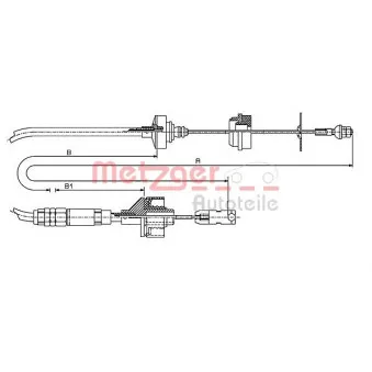 Tirette à câble, commande d'embrayage METZGER 11.2148