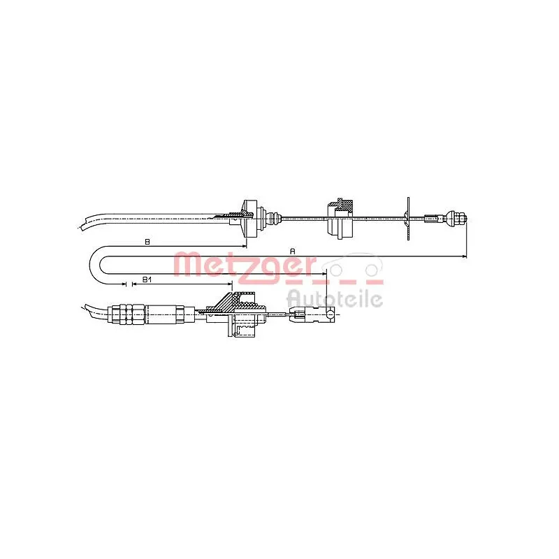 Tirette à câble, commande d'embrayage METZGER 11.2148