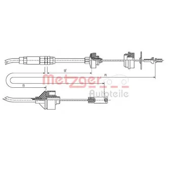 Tirette à câble, commande d'embrayage METZGER 11.2195
