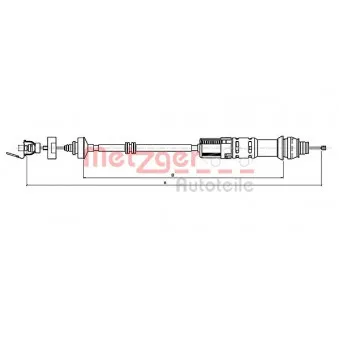 Tirette à câble, commande d'embrayage METZGER 11.2199