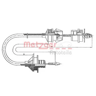 Tirette à câble, commande d'embrayage METZGER 11.2242