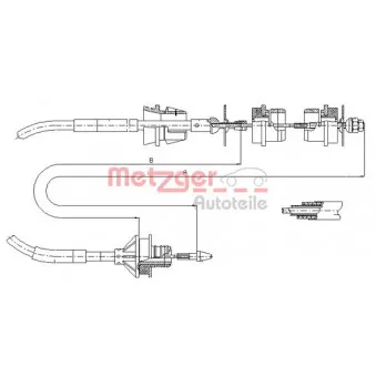 Tirette à câble, commande d'embrayage METZGER 11.2244