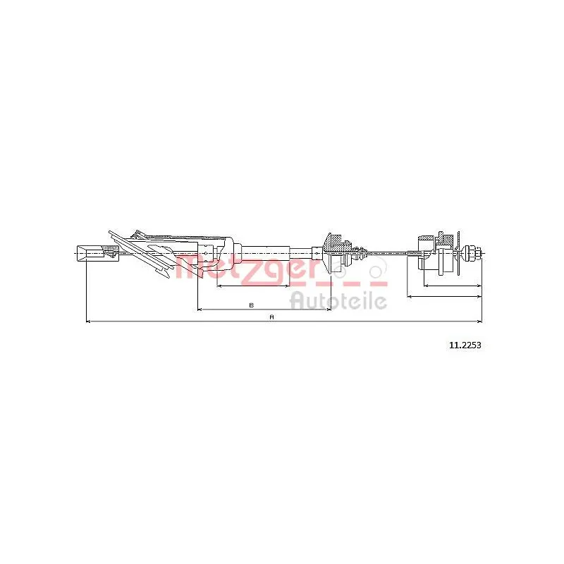 Tirette à câble, commande d'embrayage METZGER 11.2253
