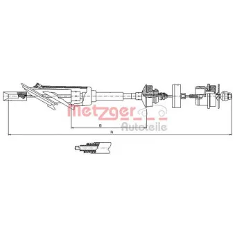 Tirette à câble, commande d'embrayage METZGER 11.2254