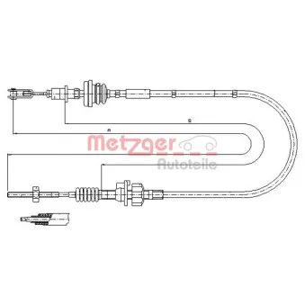 Tirette à câble, commande d'embrayage METZGER 11.2255