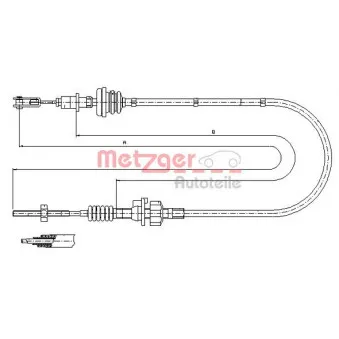 Tirette à câble, commande d'embrayage METZGER 11.2256