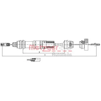 Tirette à câble, commande d'embrayage METZGER 11.2280