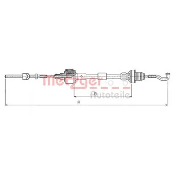 Tirette à câble, commande d'embrayage METZGER 11.2531