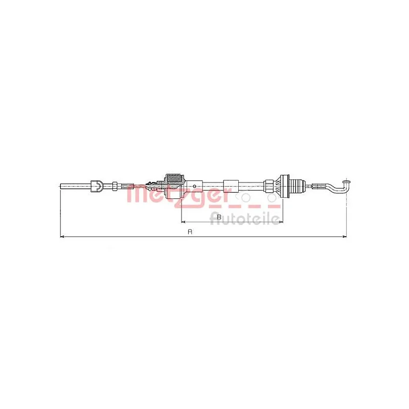 Tirette à câble, commande d'embrayage METZGER 11.2531