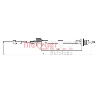 Tirette à câble, commande d'embrayage METZGER 11.2532