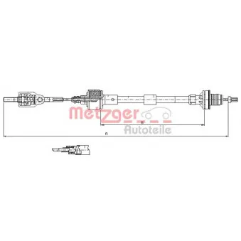 Tirette à câble, commande d'embrayage METZGER 11.2533