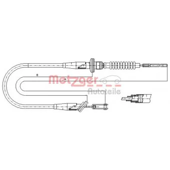 Tirette à câble, commande d'embrayage METZGER 11.2535