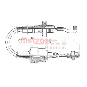 Tirette à câble, commande d'embrayage METZGER 11.2551
