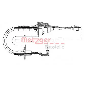 Tirette à câble, commande d'embrayage METZGER 11.256