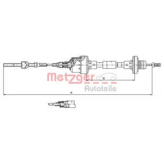 Tirette à câble, commande d'embrayage METZGER 11.2561